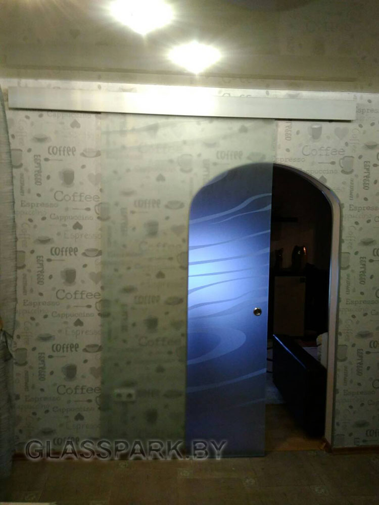 Раздвижная стеклянная дверь с фурнитурой Titan_2